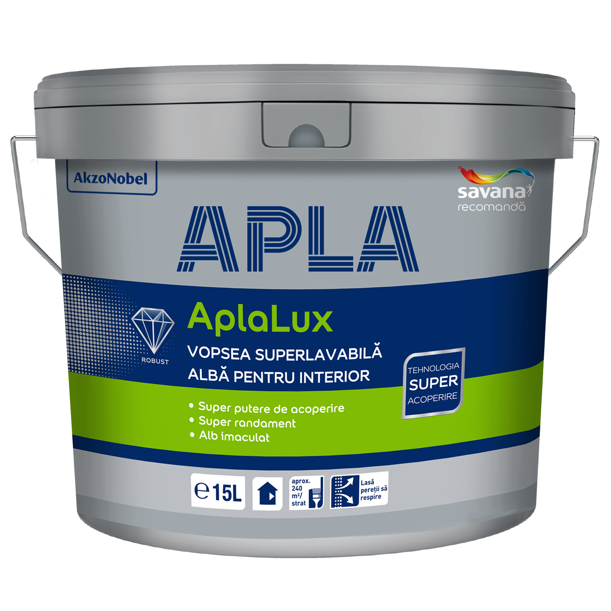 VOPSEA LAVABILA INTERIOR APLA LUX ALB 15L