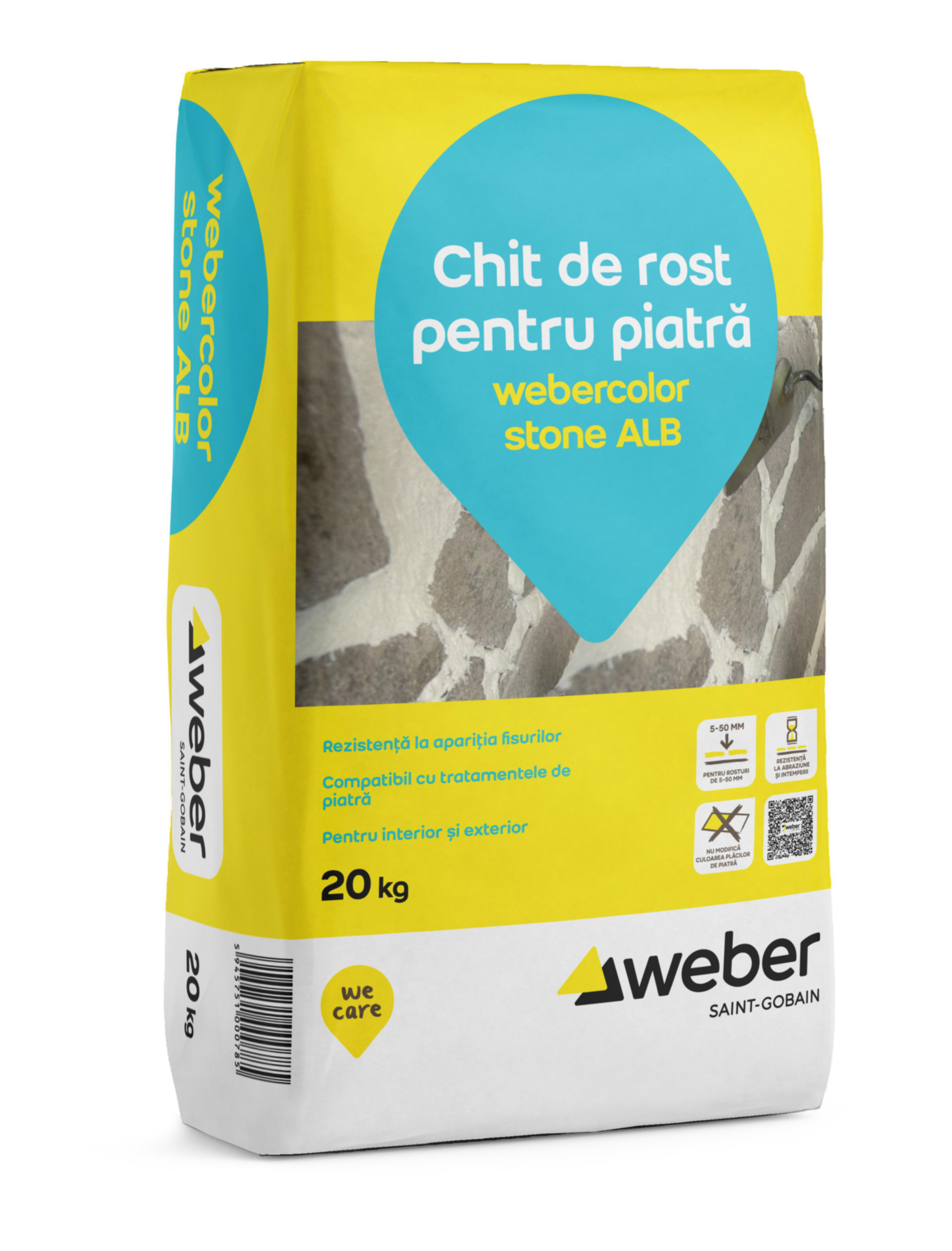 CHIT PIATRA WEBER COLOR STONE ALB 20 KG