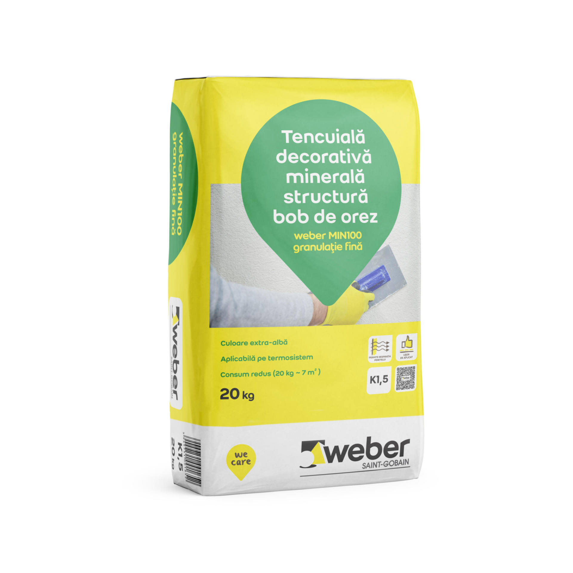 TENCUIALA DECORATIVA WEBER MIN100 1.5/2/3mm - 20 kg (54sac/pal)