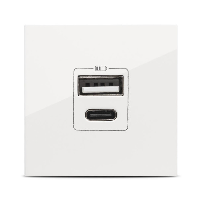 PRIZA 2M USB A+C 5V 2.4A MODA - 32341