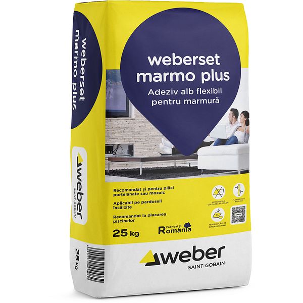 ADEZIV MARMURA WEBER (MARMO PLUS) ALB FLEX. 25 kg- (48sac/pal)
