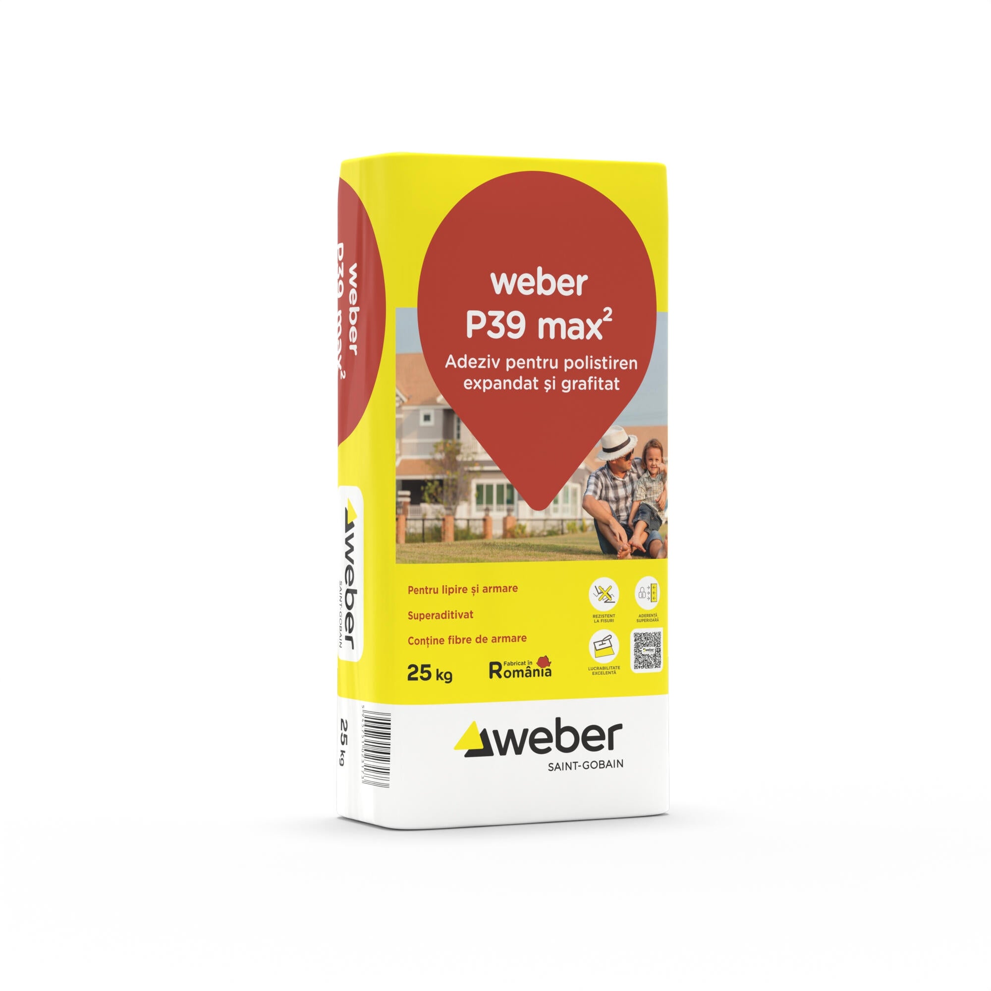 ADEZIV POLISTIREN WEBER P39 -25 kg- (48sac/pal)