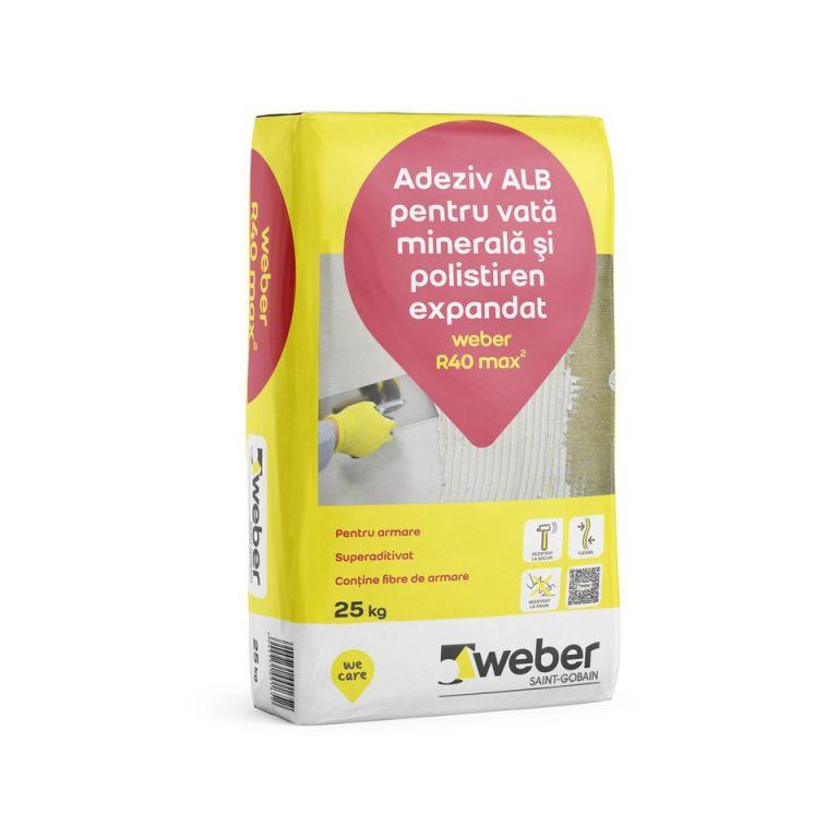 ADEZIV POLISTIREN/VATA ALB WEBER R40 -25 kg (48sac/pal)