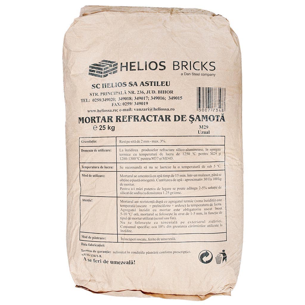 MORTAR REFRACTAR 25 kg HELIOS (40sac/pal)