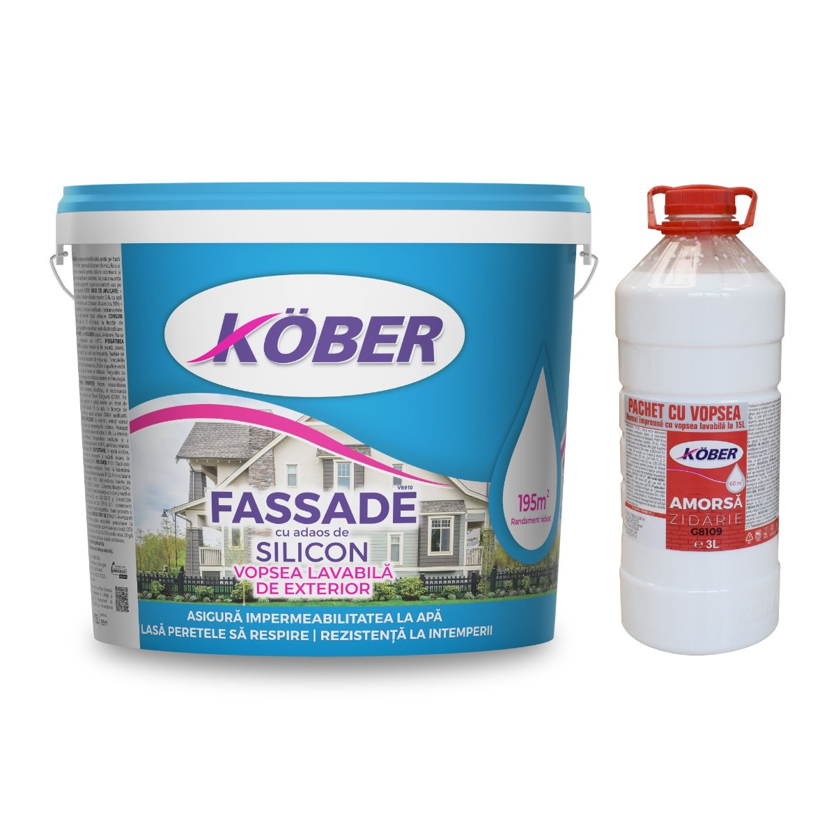 VOPSEA LAVABILA EXTERIOR KOBER FASSADE ALB 15L