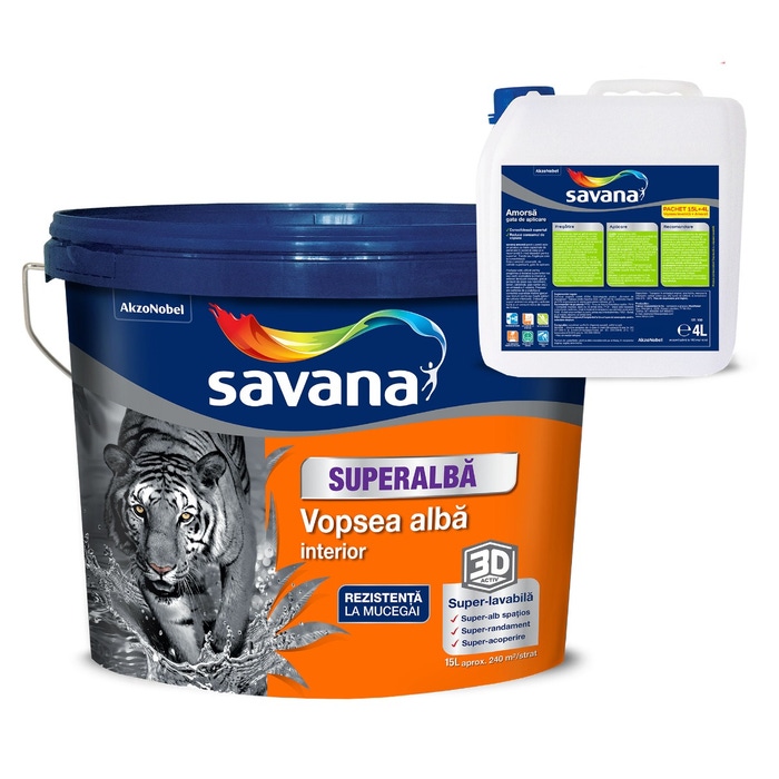 VOPSEA LAVABILA INTERIOR SAVANA SUPERALBA 16,5L