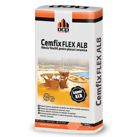 ADEZIV GRESIE/FAIANTA CEMFIX FLEX EXT.25kg ALB FLEXIBIL (60SAC/PAL)