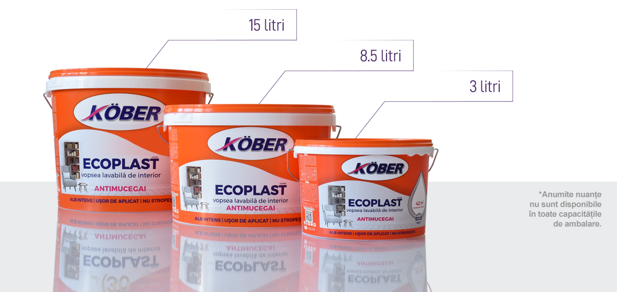 VOPSEA LAVABILA INTERIOR KOBER ECOPLAST ALB 15L +AMORSA3L
