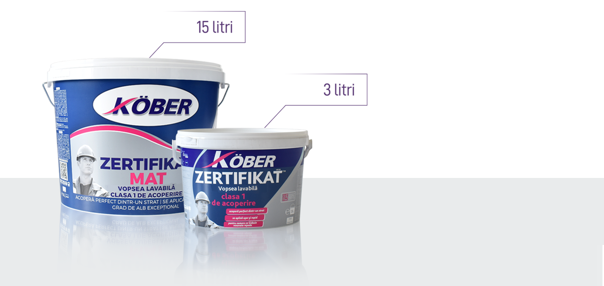 VOPSEA LAVABILA INTERIOR KOBER ZERTIFIKAT+ ALB 15L