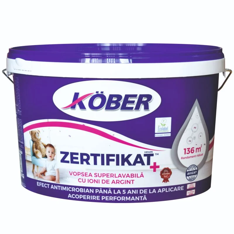 VOPSEA LAVABILA INTERIOR KOBER ZERTIFICAT+ ALB 8.5L